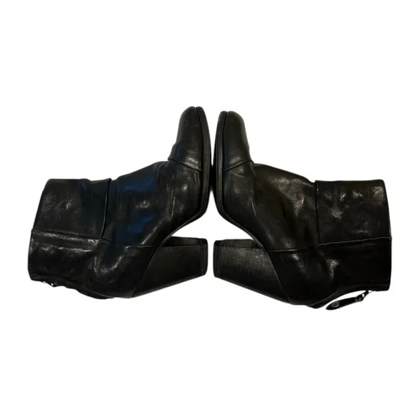 RAG & BONE Newbury Boot Leather Moto Bootie Black Size 37